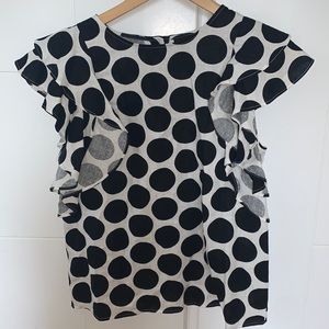Polka dot ruffle summer top